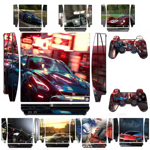 Cars 2659 Vinyl Skin Sticker Protector for Sony PS3 Slim PlayStation 3 Slim and 2 controller skins S