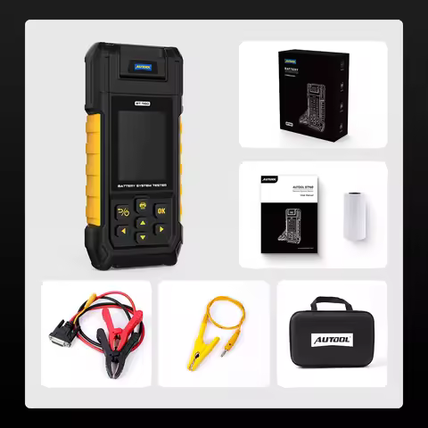 AUTOOL BT960 Car Battery Tester With Printer 0-80V Lithium Battery Test Lead Acid Battery Analyzer