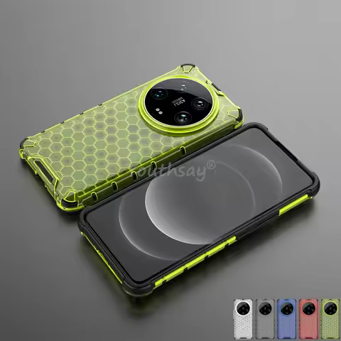 Honeycomb Shockproof For Xiaomi 14 Ultra Case Armor Capa Xiaomi 14 Ultra Cover Translucent Protector