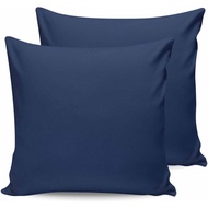 Outdoor Waterproof Throw Pillow Covers Set of 2 Navy Blue Pillowcases 26x26 Inches Solid Color Patio