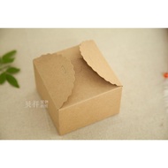 Small Cake Box Kraft Paper Open Cover 9x9x6 Cm. 20 Boxes