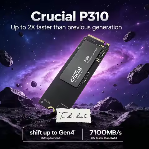 New Arrival Crucial P310 1TB 2TB 2280 PCIe Gen4 3D NAND NVMe M.2 SSD PC OEM PACKAGE