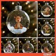 {ezbuy.my1}Festive Animal Ornaments Christmas Tree Decorations Clear Plastic Xmas Balls for Home Fun