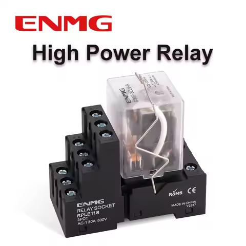 ENMG Compact High Power Relay Flange Mounting G30F High Current 30A 12 24vdc220vac with Base AC250V 