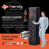 Randy ปลั๊กไฟ usb หัวชาร์จ 5ช่อง ของแท้ประกัน2ปี Quick Charge หัวชาร์จ USB 3.1+2.4 Charger ชาร์จเร็ว Fast Charge usb hub อะแดปเตอร์ อะแดปเตอร์ชาร์จ USB 5 พอร์ท Power Adapter 5 Port USB