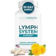 Lymphatic Drainage Supplement by PUREHEALTH RESEARCH Dandelion Extract Cleavers Burdock Root Swellin