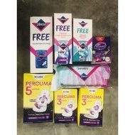 Libresse /Kotex Sanitary Napkins Sample Trial Pack 6pcs Maxi night wing 32cm /35cm/41cm