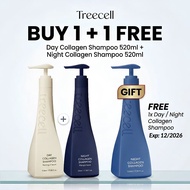 [6.6 BUY Daily Shampoo Combo FREE Shampoo 520ML ] TREECELL Day Collagen Hair Shampoo 520ML+Night Col
