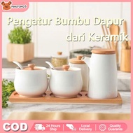 Ceramic Kitchen Spice Organizer Unique Spice Box Spice Box Wooden ContainerELEGAN Ceramic Spice Jar/