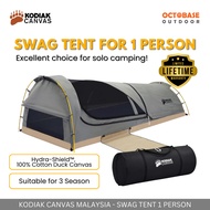 KODIAK CANVAS - SWAG TENT 1 PERSON WATERPROOF HYDRA-SHIELD 100% COTTON DUCK CANVAS CAMPING SURVIVAL