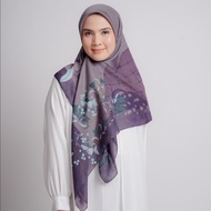 Elzatta Jilbab Segi Empat Scarf Motif Premium Obelia Ceisya - Ungu