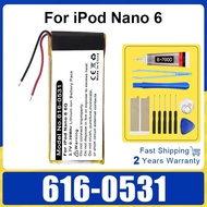 New Replacement Battery 616-0531 For iPod Nano6 6G 6th Generation MP3 Li-Polymer Rechargeable Nano 6