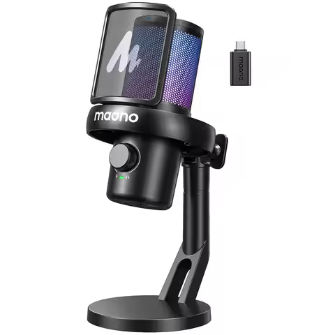 MAONO DM40 Wireless USB Microphone with AI Voice Changer Noise Reduction Condenser Mic for Gaming St