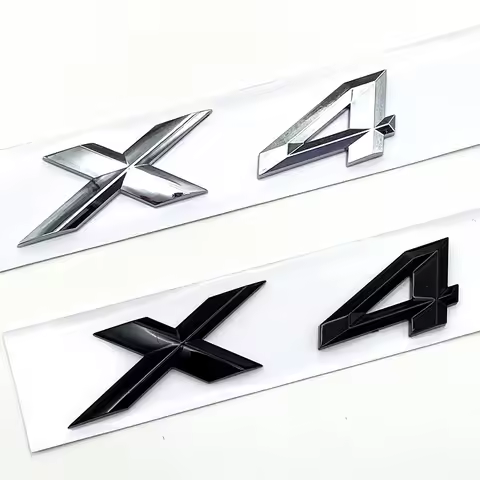 3D ABS Black Chrome Car Letters Rear Trunk Badge X4 Logo For BMW X4 Sticker Emblem X4 Lettering Acce