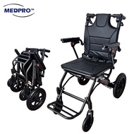 MEDPRO™ Lightweight Travel Push Chair 15.7" Wheelchair | Lightweight Travel Reclining Pushchair 15.7" w Headrest (11kg)
