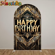 Mocsicka 2-Sided Arch Cover The Great Gastby Decoration Backdrop Baby Shower Arch Wall Kid Birthday 