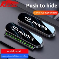 Toyota Innova Car Phone Number Card Temporary Parking Card Plate Can Be Hidden Telephone Number with