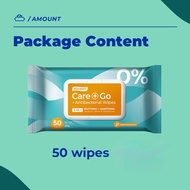 Alcosm Alcean Antibacterial Wipes 50 wipes - Clean + Go