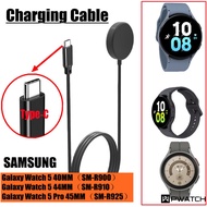 Charging Cable For Samsung Galaxy Watch 5 Pro 45mm /watch 5 40mm 44mm Wireless Charger Watch5 5pro Accessories 100cm Pd/type-c 【Pwatch】