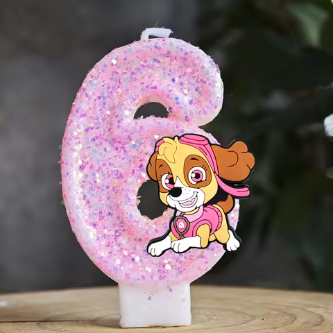 Paw Patrol Candle Number 0-9 Birthday Cake Candle Decoration Paw Patrol Birthday Party Cake Topper B