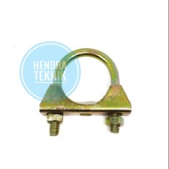KLEM KNALPOT 15" EXHAUST CLAMP U BOLT 1.5 INCI KLEM U GALVANIZED 1 1/2 DIM IN KLEM PIPA ANTENA