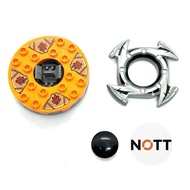 Lego Ninjago Spinner Round 6x6x1 Orange Flame Head