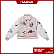 UNISEX LONG SLEEVE PU LEATHERJacket COMBINED HADES OBSTREAMEROUS VARSITY JACKET - GENUINE HADES BRAN