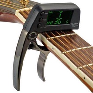 TCapo20 Multifunctional Aluminum Alloy 2-in-1 Guitar Capo Tuner with LCD Screen for Normal Acoustic Folk Electric Guitar Chromatic Bass Outdoorfree
