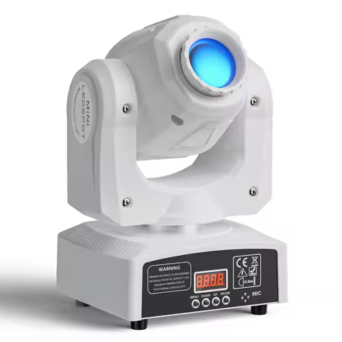 U'King Mini Spot Moving Head Light White 60W RGBW LED Gobos Beam Stage Light DMX512 Remote Control f