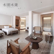 Hotel B & B Dedicated Bed 2m Solid Wood Double Bed Model Guest Room Furniture Room Full Set Factory 