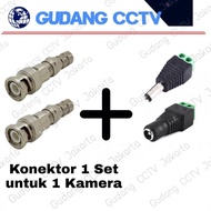 Konektor CCTV 1 Set BNC Plus Jack DC Siap Pasang / Connector 1 Camera