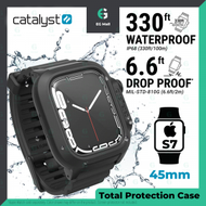 catalyst - Apple Watch 全面保護 S7 S8 蘋果 Series 7 Series 8 45 mm 330 英尺防水錶殼防摔 6.6 英尺 QI 心率 血氧
