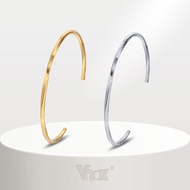 Vnox Chic Mobius Cuff Bangle Bracelets for Women,Gold Color Waterproof Thin 4MM Stainless Steel Twisted Wristband Gift Jewelry