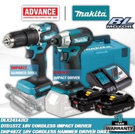 MAKITA DLX2414JX2 18V Cordless Combo Set RM1600 ( DHP487Z 18V Cordless Hammer Driver Drill 13MM (1/2") / DTD157Z 18V Cordless Impact Driver )