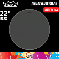 Remo drumheads Remo Ambassador Clear Bass Drum Head 22 Inch BR-1322-00 724ROCKS