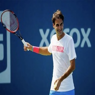 Federer Men's Sports Short Sleeve T-shirt 100% Cotton Fabric Training Breathable Tennis Top Men's 10