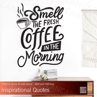 Sticker Cutting Coffee Quotes Sticker Glass Wall cafe Coffee Shop cafe