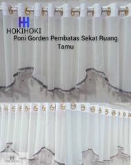 Gorden Poni Atas Pintu Rumbai Putih Polos Jendela Minimalis Dekorasi Rumah Premium Model Smokring