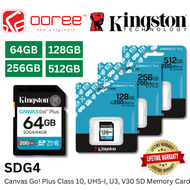 Kingston SDG4 Canvas Go! Plus Class 10 UHS-I U3 V30 SD Card Memory Card for DSLRs Mirrorless Cameras