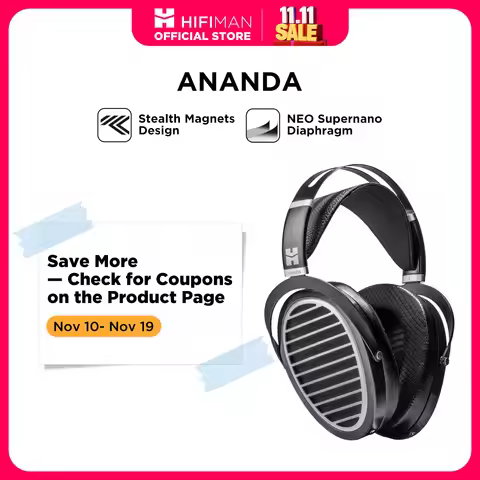 HIFIMAN Ananda Stealth Magnet Open-Back Over-Ear Full-Size Planar Magnetic Hi-Fi Headphones