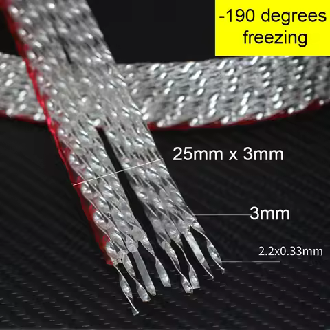 Bulk Audiophile Cord Line YIVO Audio Hi-end SP-108FS 25*3MM Flat Copper Plated Pure Silver Flexible 