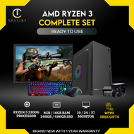 [ COMPLETE PC SET ] AMD RYZEN 3 3200G CPU Desktop Package with Built-in GPU / Prebuilt Unit For Gami