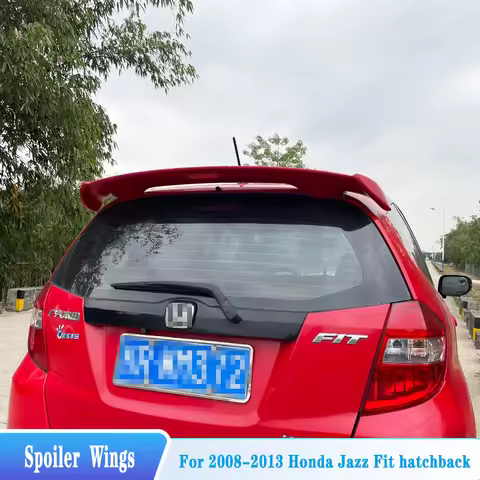 For 2008-2013 Honda Jazz Fit ge8 Rear Roof Spoiler Tail Wings Hatchback ABS Material Black Tuning Bo