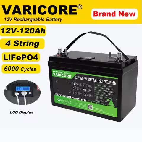 VariCore 12.8V 120AH LiFePO4 Battery pack 12V Lithium Batteries 6000 Cycles USB 3.0 Type-C inverter 