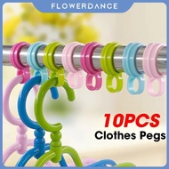 10Pcs Windproof Clothes Pegs Drying Clothes Buckles Hanger Windproof Hook Laundry Hook Clip Plastic Hanger Windproof Buckles flower