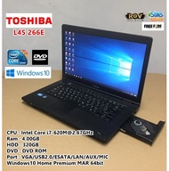 โน๊ตบุ๊คมือสอง Notebook TOSHIBA L45 266E Core i7 GEN1(RAM:4GB/HDD:320GB)ทำงาน ดูหนังฟังเพลง เล่นเกมส์ได้