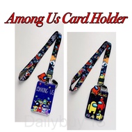 (Sg Ready Stock)Among Us Card holder For Student Card Ezlink Card - Cartoon Lanyard Slot bus Cards Cover Keychian