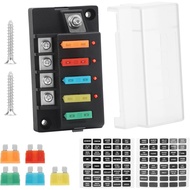 12V Fuse Block, 4 Circuits Blade Fuse Box Kit with LED Indicator, ATO Blade Fuse Block, Waterproof M