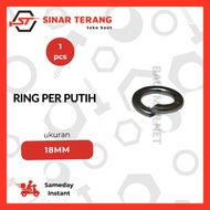 18mm Iron SpringRing - 18mm White Washer Plate