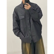 halo Selection Korea FARMERS MARKET Striped Cargo Shirt Jacket oversize Men Women Unisex 2 Colors